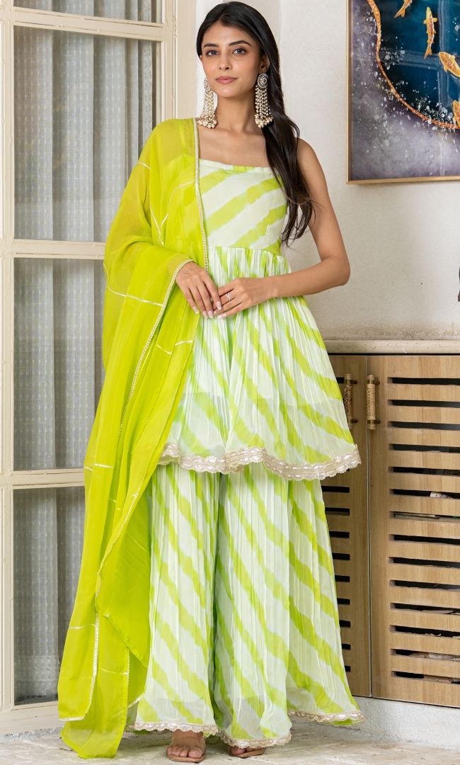 Hariyali Sharara Set