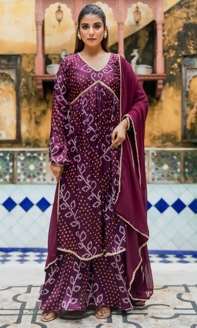Ragini Bandhej Suit Set