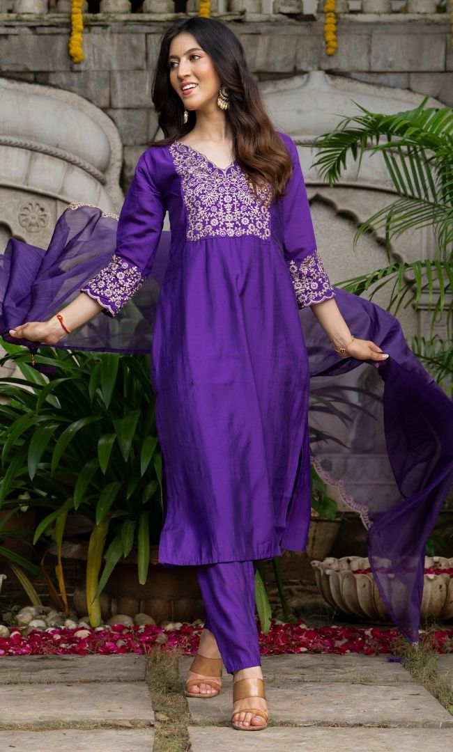 Shahnoor Purple Suit Set