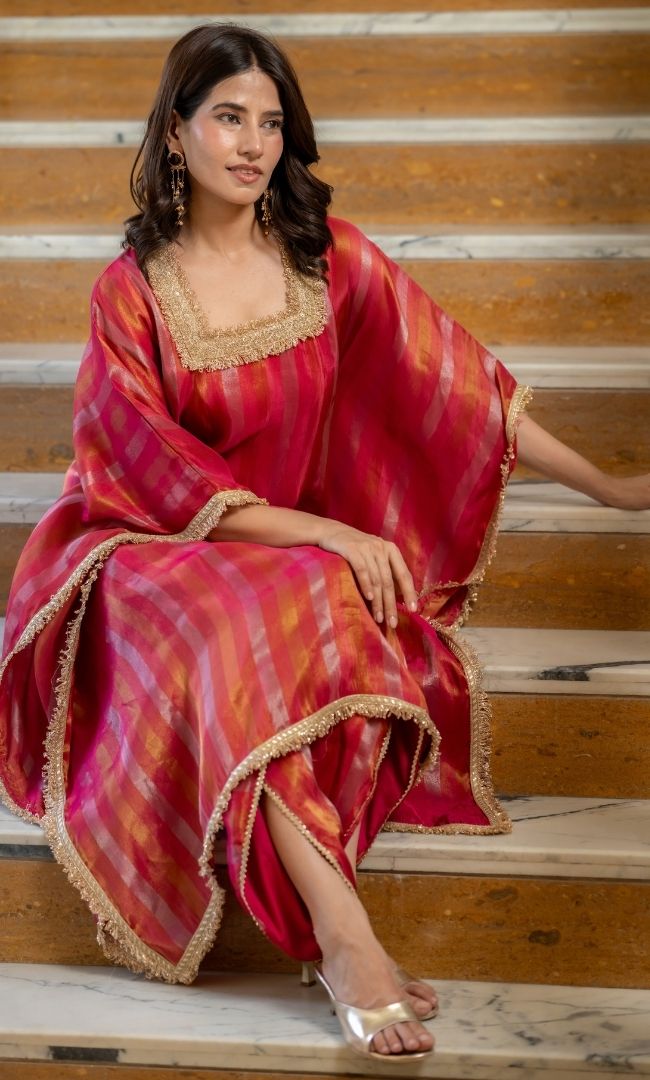 Aliza Rani Pink Kaftan Set