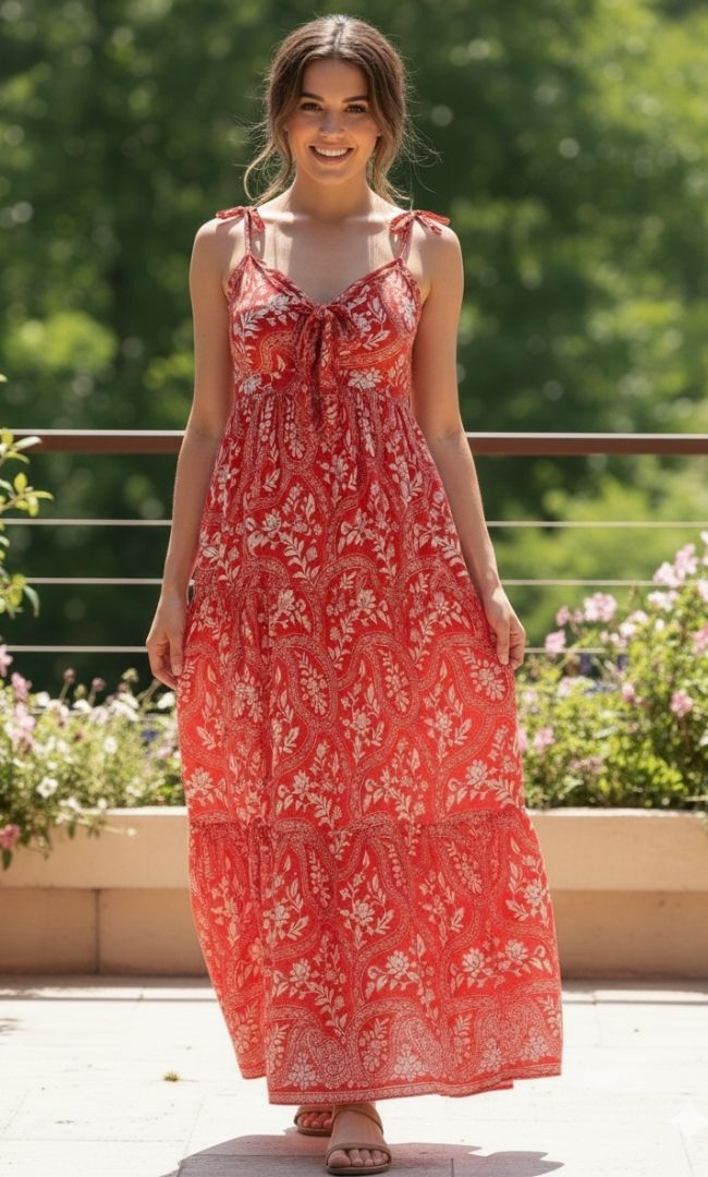 Flameback Tiered Dress