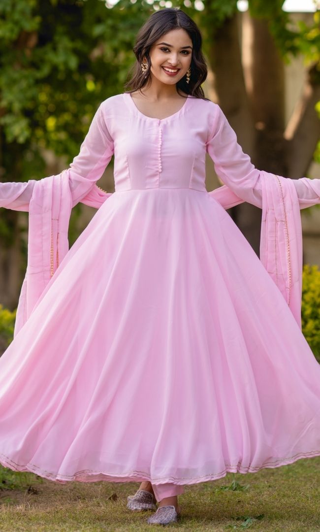 Pastel Pink Anarkali Set