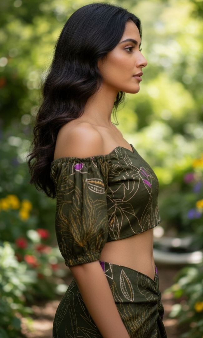 Tulip-Trim Skirt Set