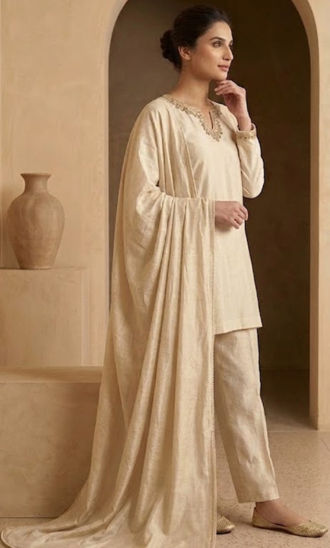 Bloom Tissue Ivory Suit Set