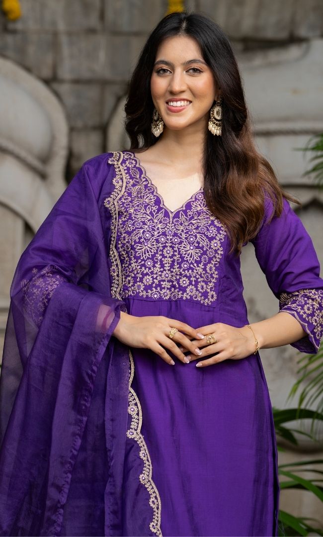 Shahnoor Purple Suit Set