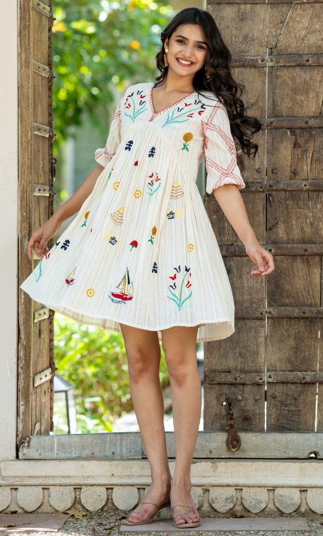 Valley White Cotton Dress