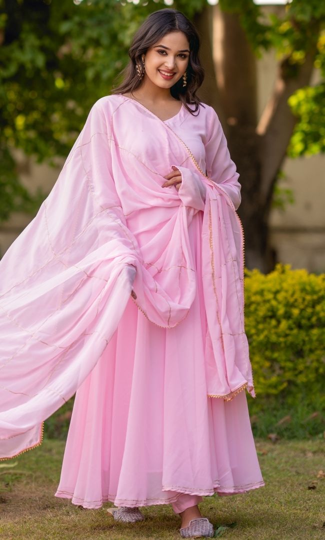 Pastel Pink Anarkali Set