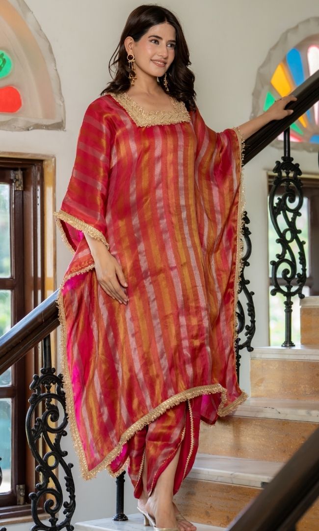 Aliza Rani Pink Kaftan Set