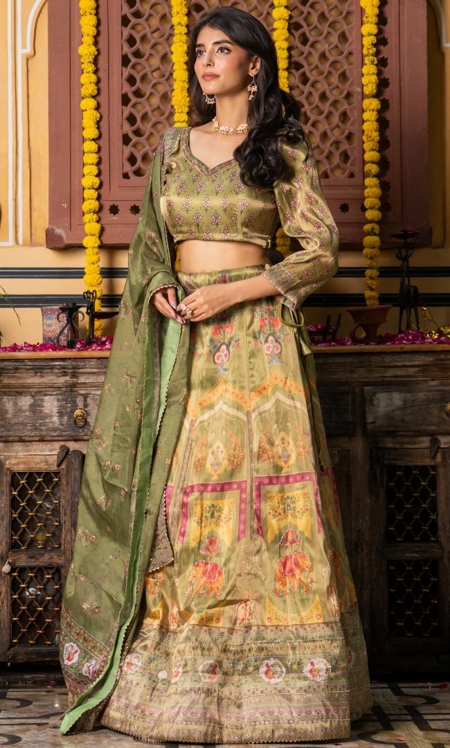 Aurmeh Green Lehenga Set