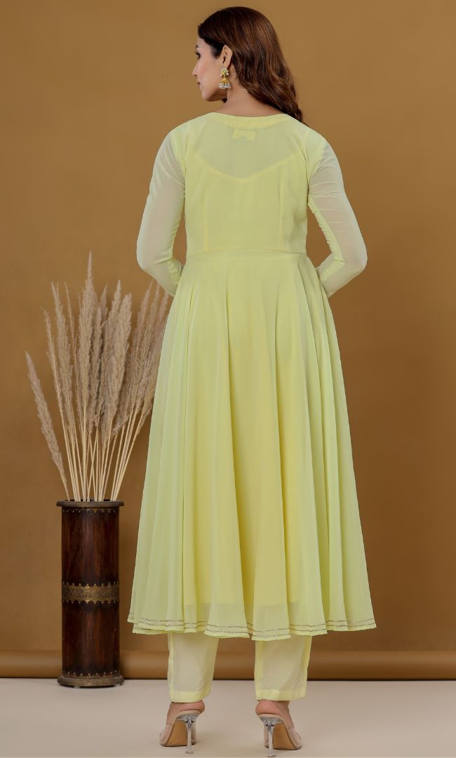 Lime  Anarkali Set