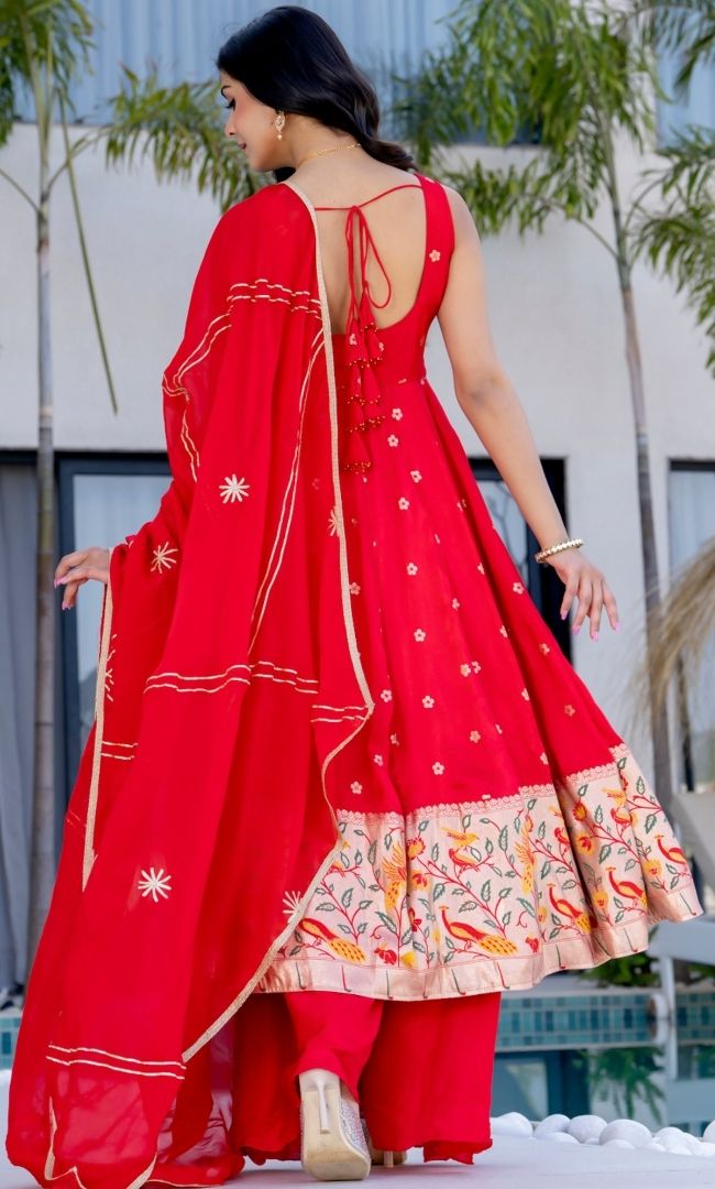 Zinnia Bandhej Anarkali Set