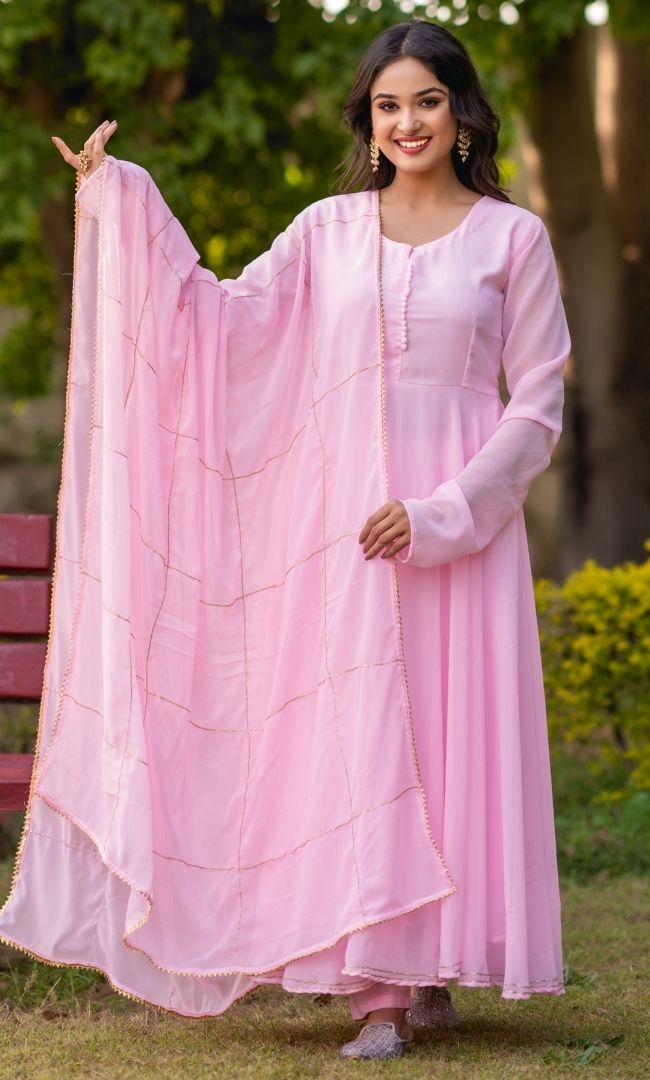 Pastel Pink Anarkali Set