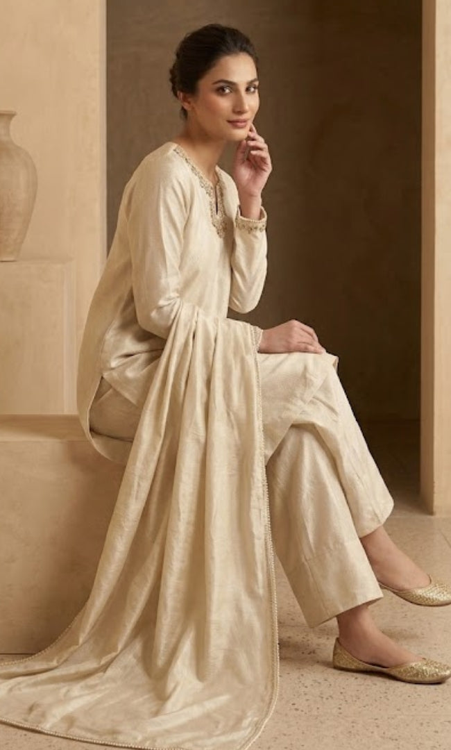Bloom Tissue Ivory Suit Set