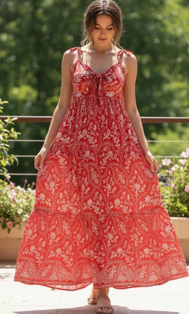 Flameback Tiered Dress