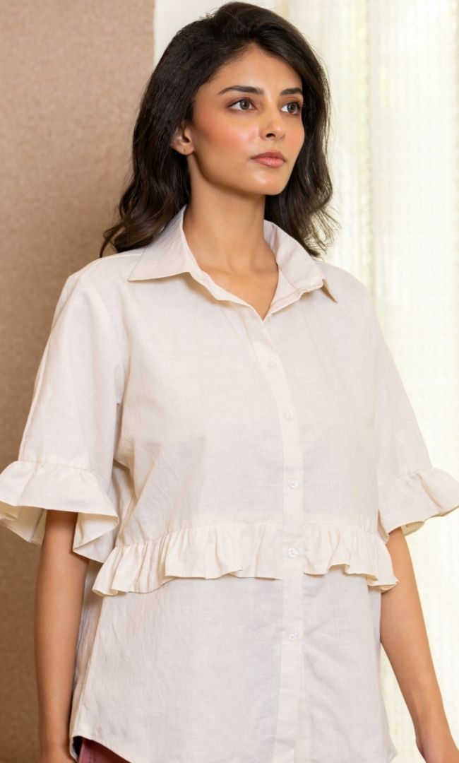 Frilled White Shirt