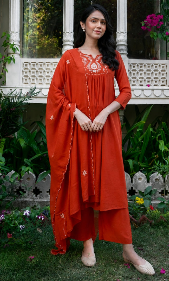 Vivana Orange Suit Set