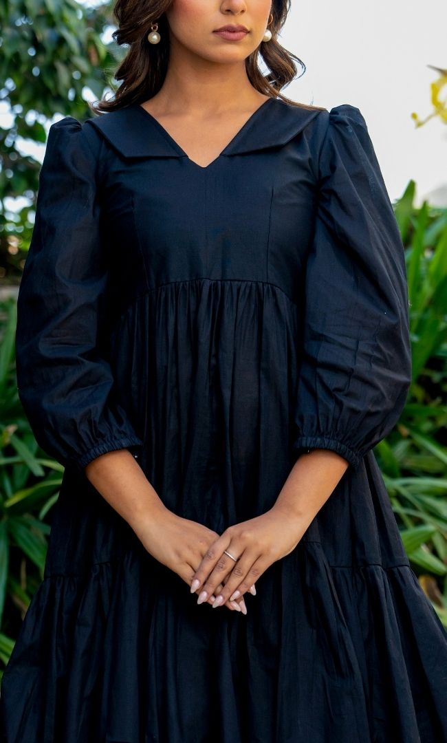 Classic Peter Pan Black Dress