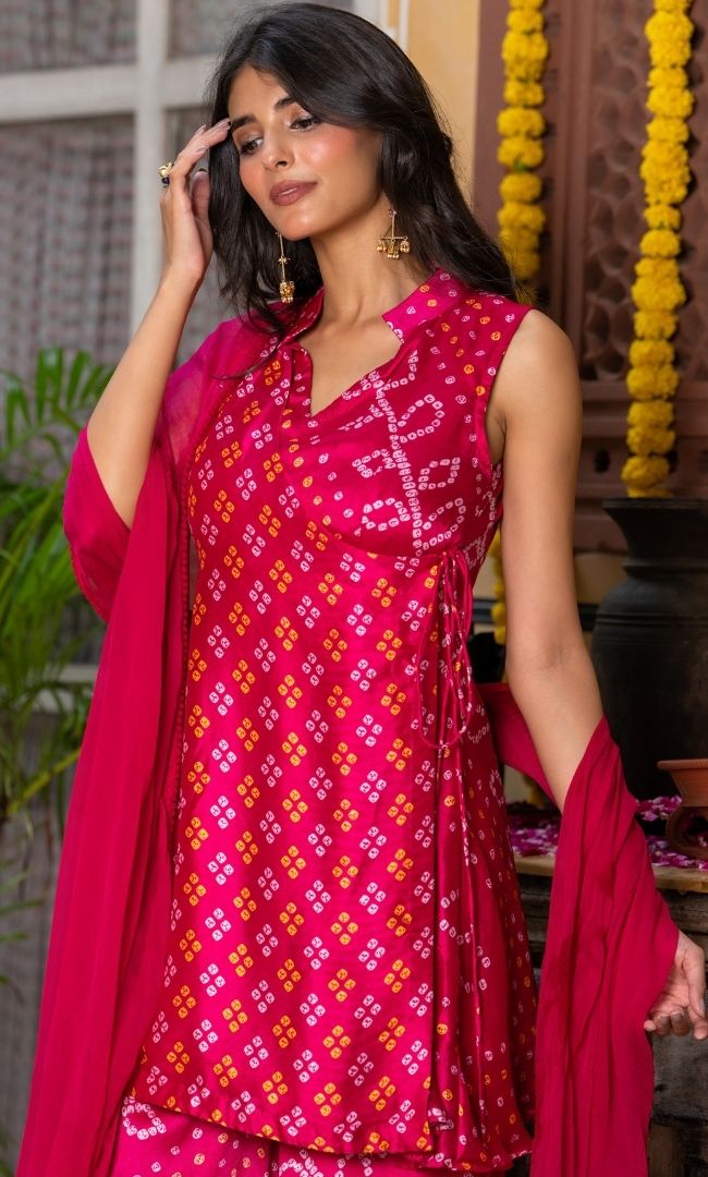 Noorani Bandhej Sharara Set