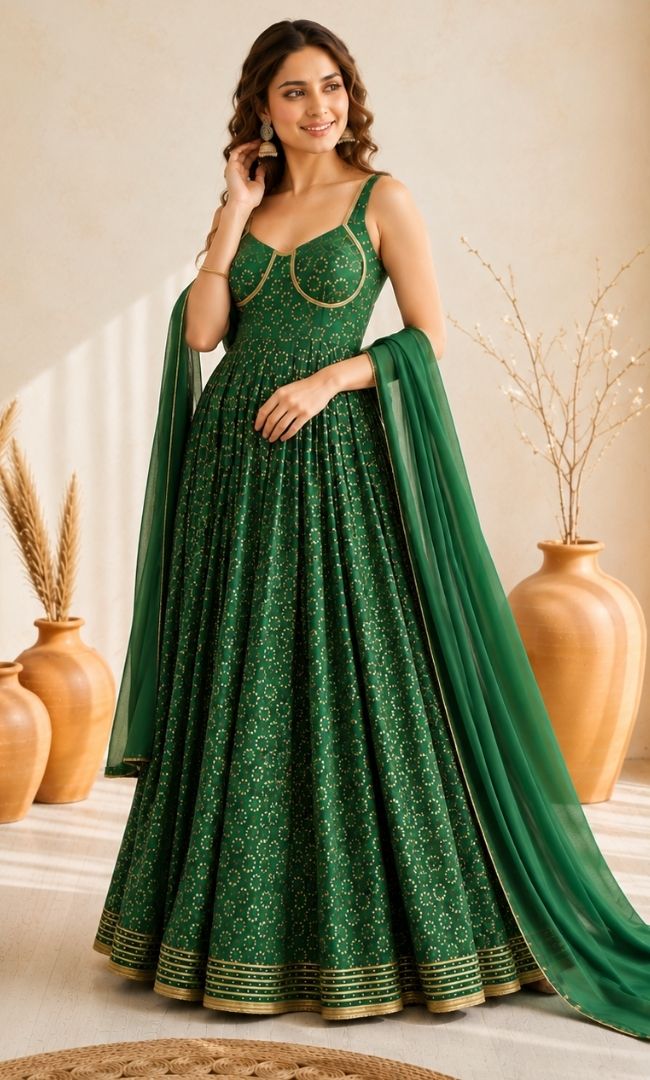 Emerald Brasso Anarkali Set
