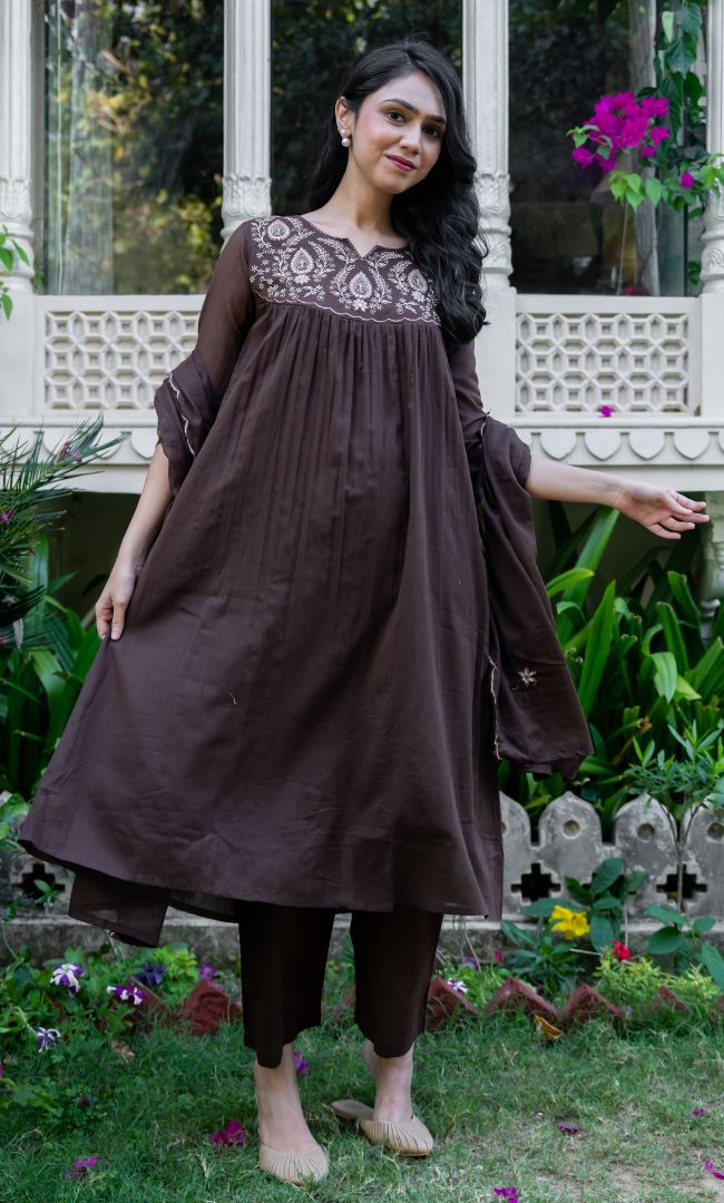 Vivana Brown Suit Set