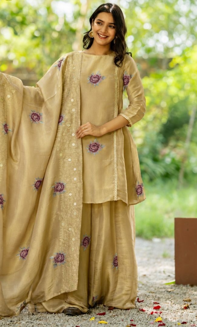 Golden Gulrose Tissue Suit Set