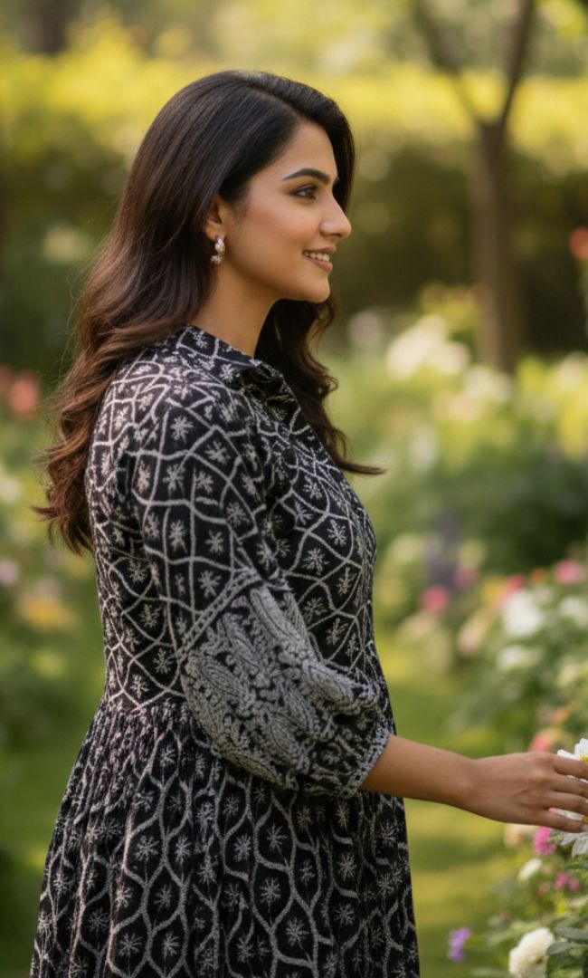 Rich Black Button Down Dress