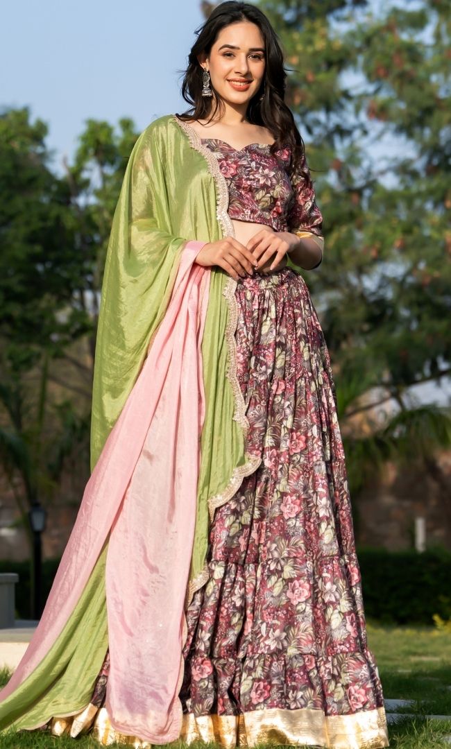 Srida Maroon Lehenga Set