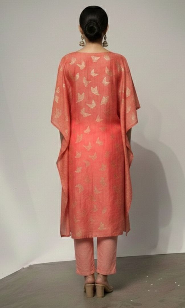 Rose Glow Zari kaftan