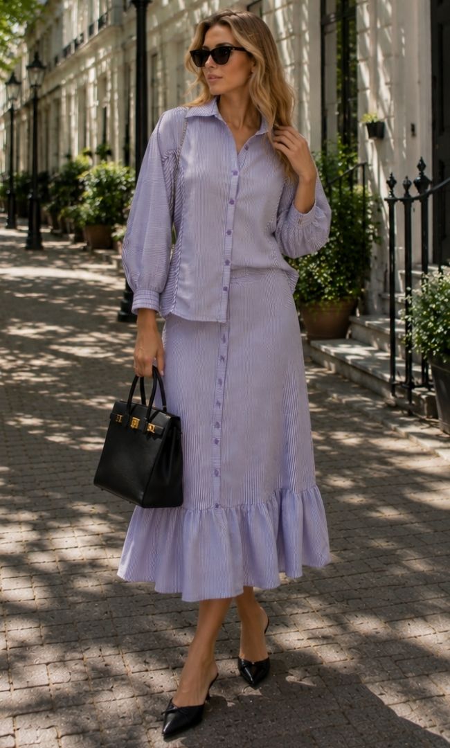 Amelia Lilac Stripe Co-Ord Set