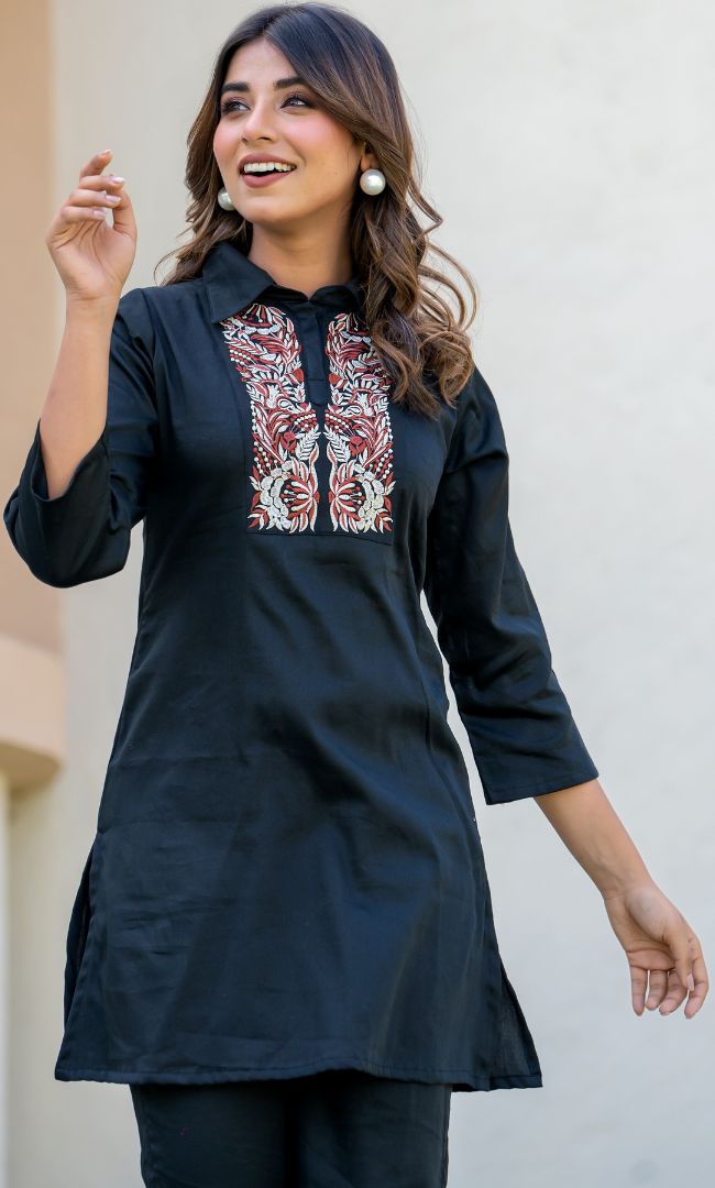 Sable Black Patch Co-ord Set