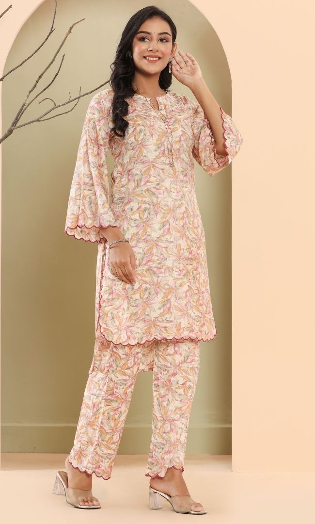 Multi Color Printed Kurta Set