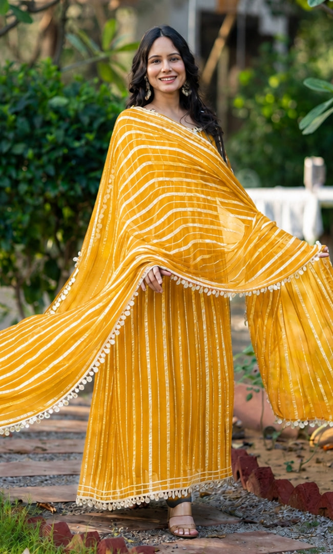 Noir Yellow Zareen Anarkali Set
