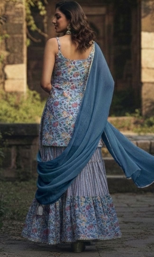 FLORA PRINTED SHARARA SET