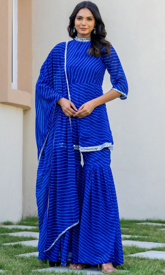 Morani Bandhani Sharara Set