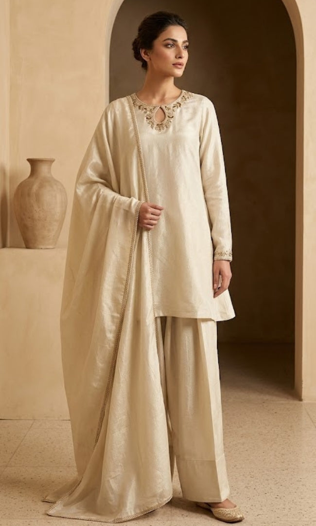 Bloom Tissue Ivory Suit Set