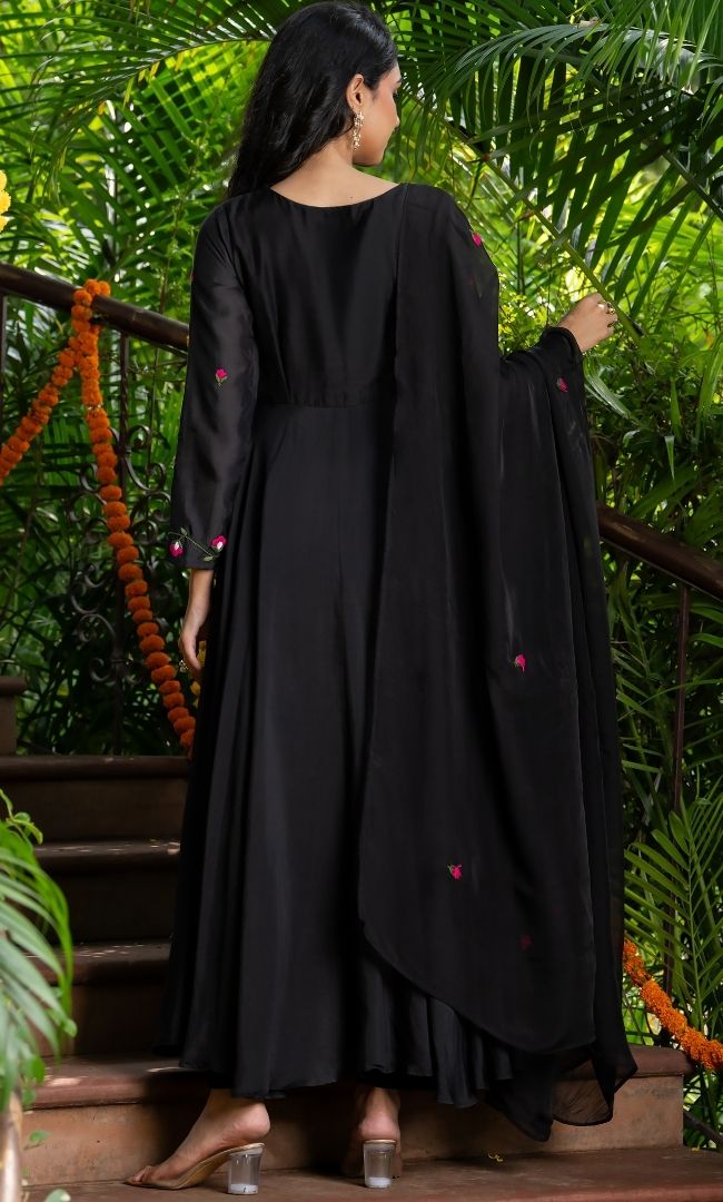 Sparsh Black Anarkali Set