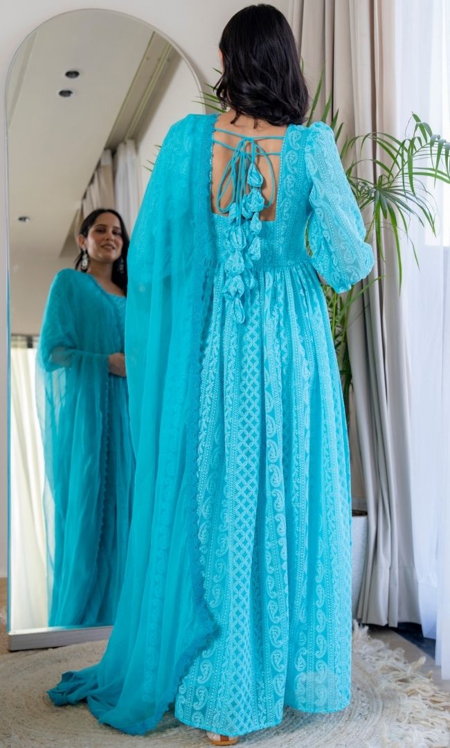 Noor-E-Sky Blue Anarkali