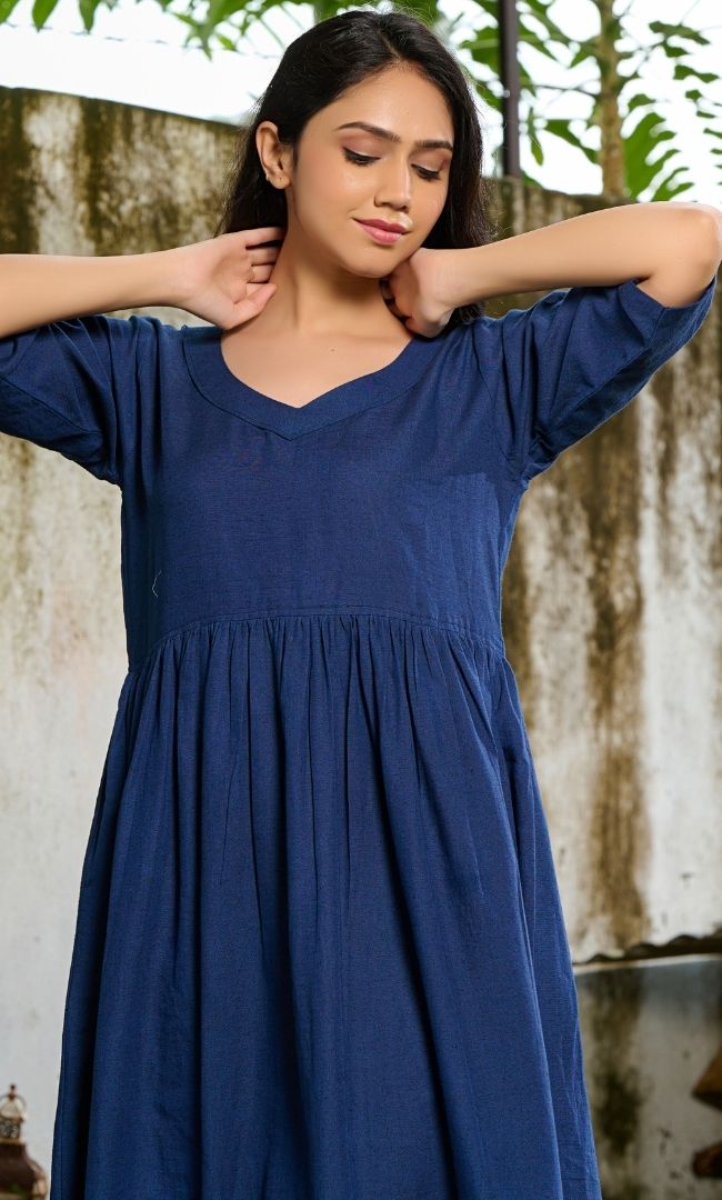 Navy Blue Linen dress