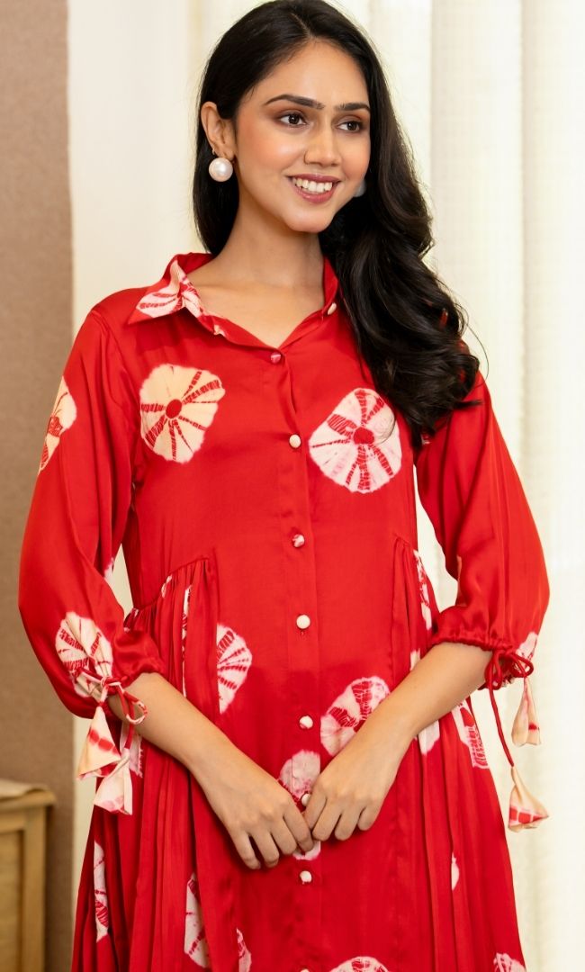 Cherry Bloom Red Kurta Set