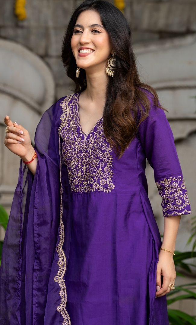 Shahnoor Purple Suit Set