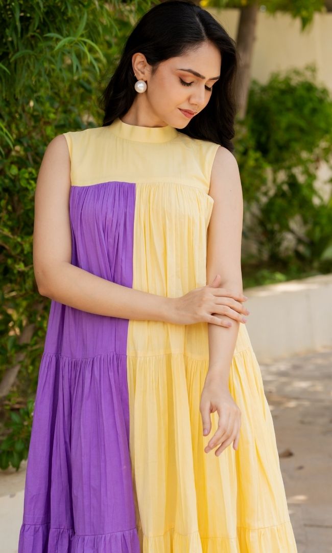 Double Tone Maxi Dress