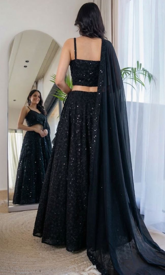 Twilight Black Chikankari Lehenga