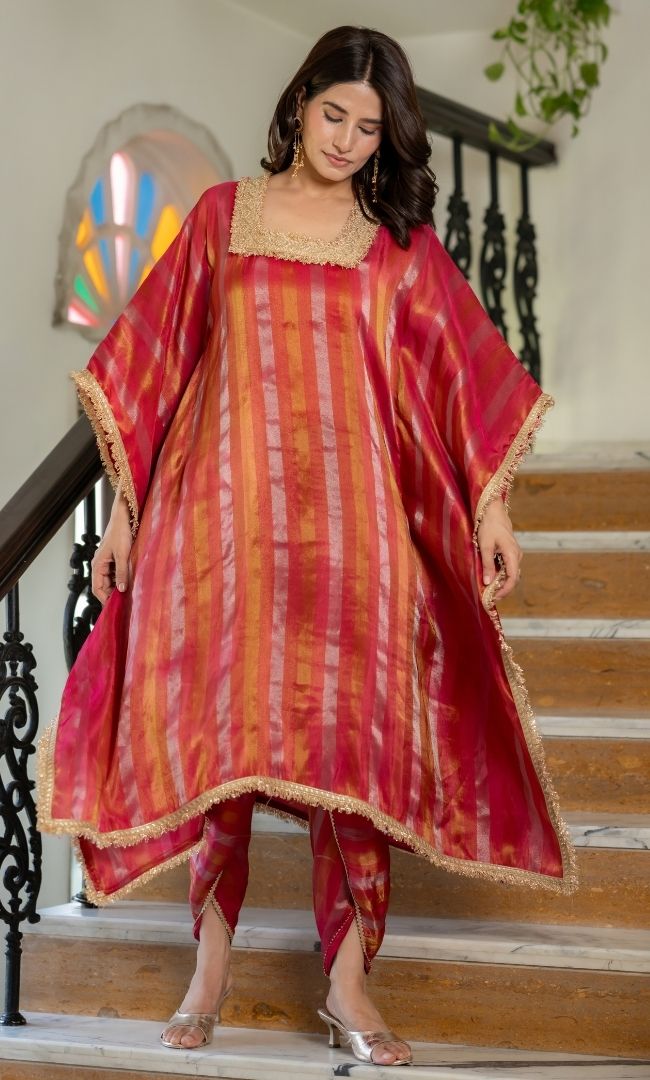 Aliza Rani Pink Kaftan Set