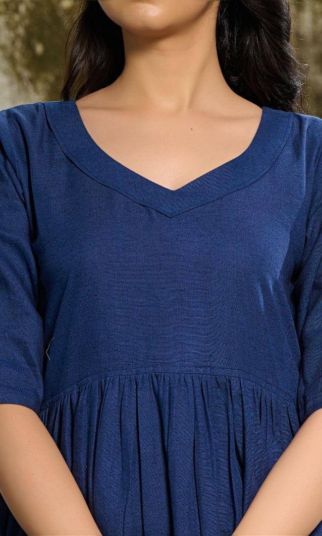 Navy Blue Linen dress