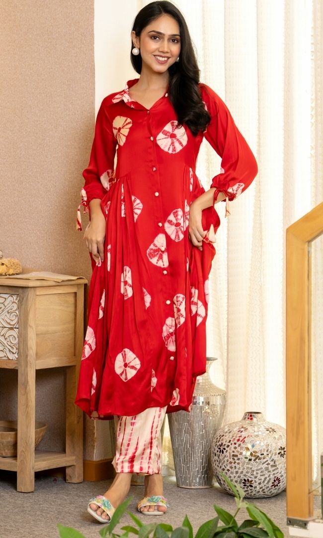 Cherry Bloom Red Kurta Set