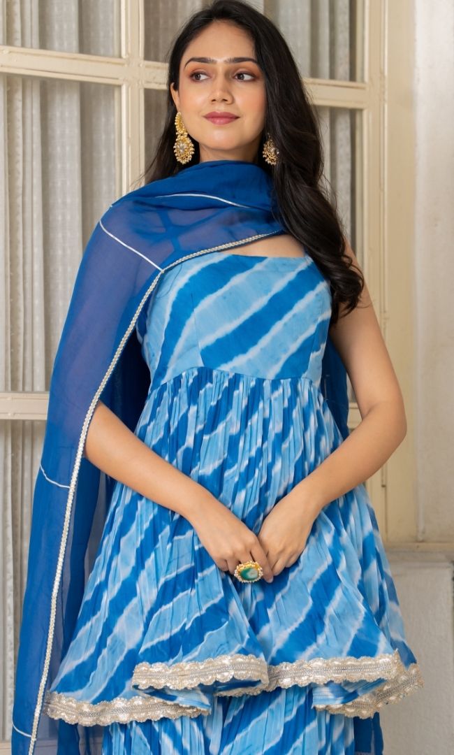 Taru Blue Sharara Set