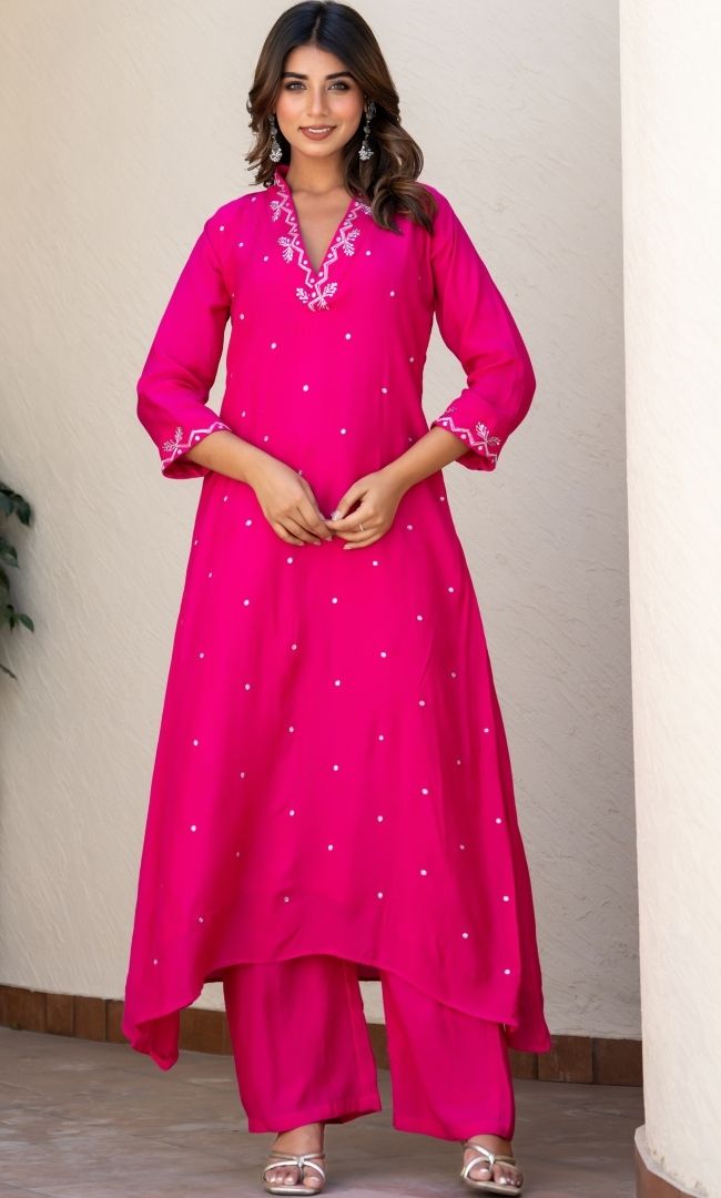 Naghma Pink Handwork Kurta