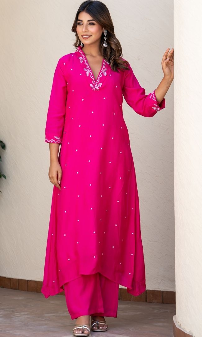 Naghma Pink Handwork Kurta