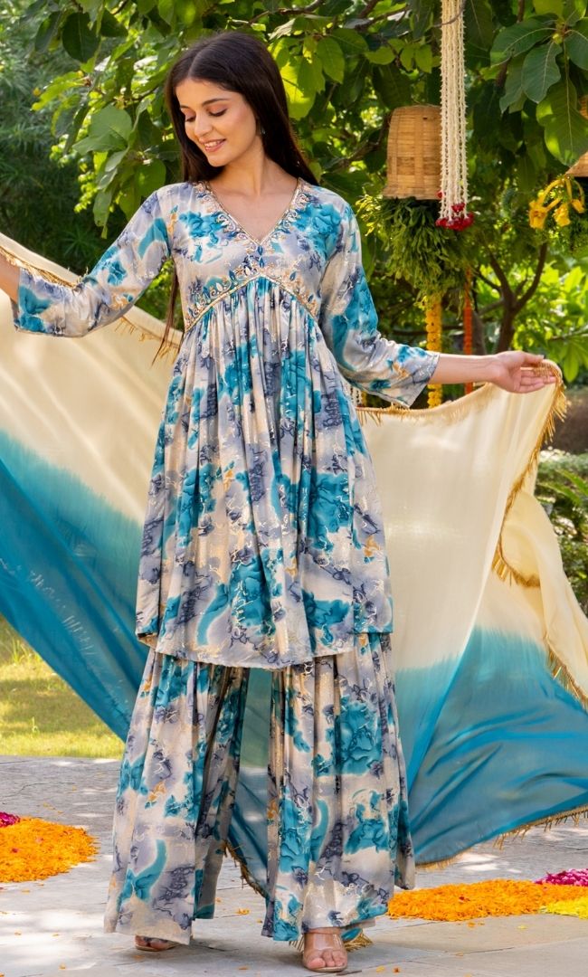 Weatherwave Turquoise Sharara Set