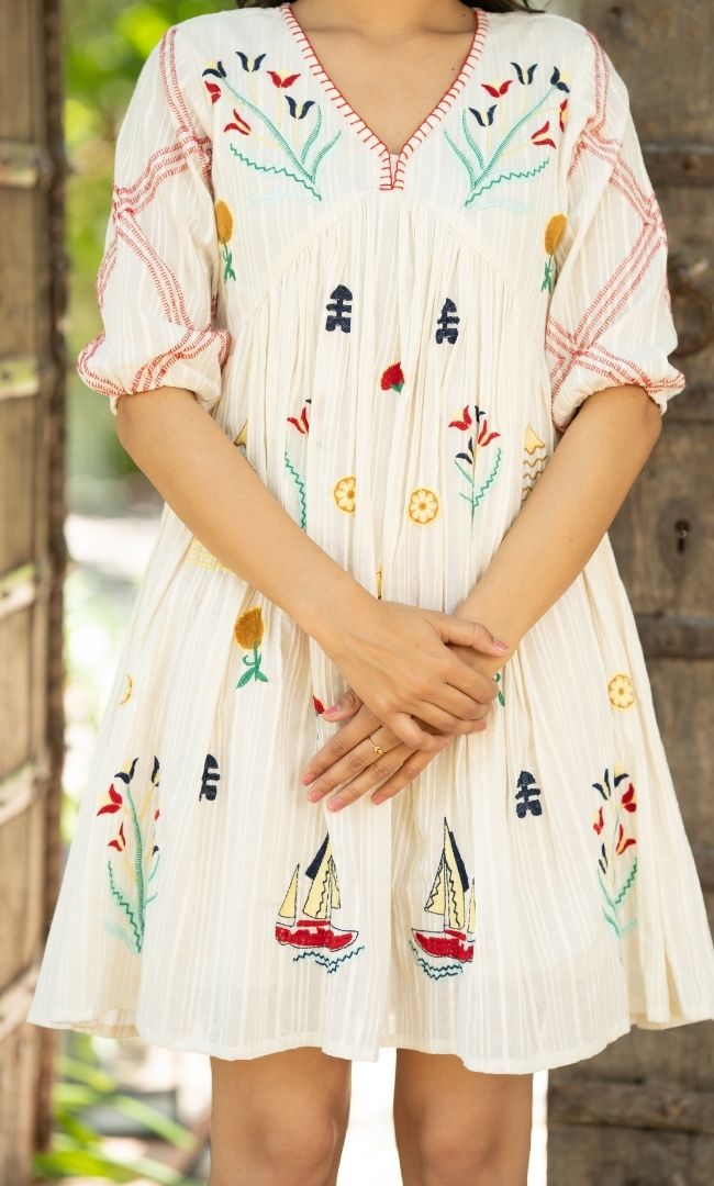 Valley White Cotton Dress